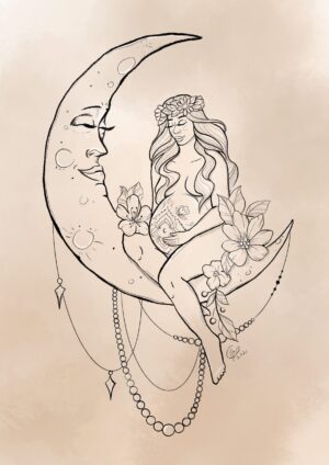 Cancer Fine‑Line Goddess Print