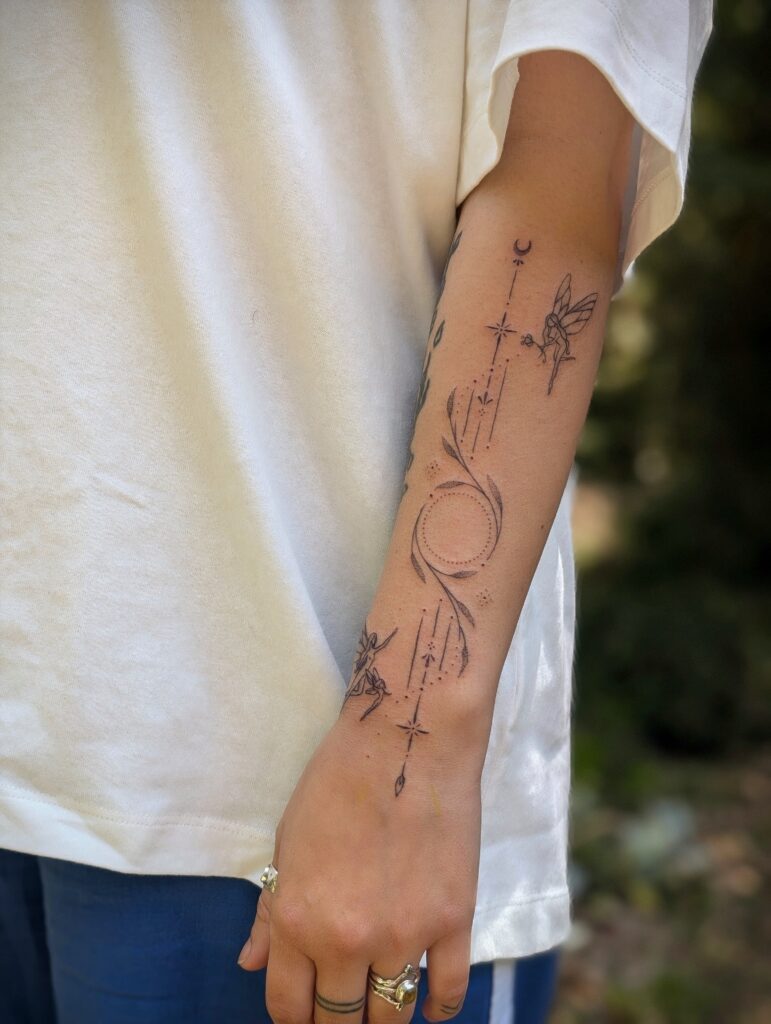 Holistic Tattoo Fine line floral tattoo by Chloe Mez in Red Hill